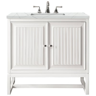 Bathroom Vanities James Martin Athens Yellow Poplar Solids Plywood Glossy White Glossy White E645-V30-GW-3ENC 840108942518 Vanity Single Sink Vanities Under 30 Traditional White With Top and Sink 
