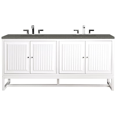 Bathroom Vanities James Martin Athens Yellow Poplar Solids Plywood Glossy White Glossy White E645-V72-GW-3GEX 840108915185 Vanity Double Sink Vanities 70-90 Traditional White With Top and Sink 