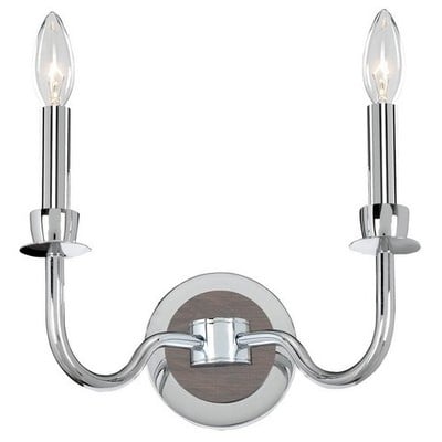 Wall Sconces Kalco Sharlow Plated Steel | Ash Wood Chrome Indoor 300422CH 0720062277799 Wall Sconce Casual Luxury Classic Modern Indoor 