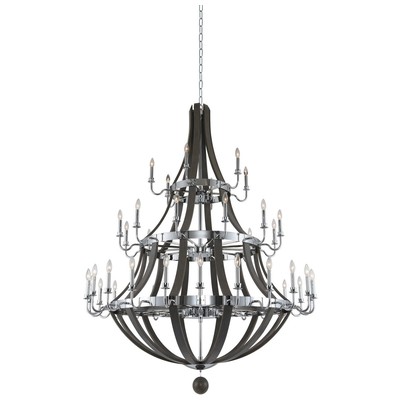 Kalco main, Farmhouse Chic, Stainless Steel | Hardwood, Indoor, Chandelier, 0720062363263, 300486CH