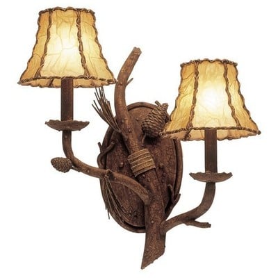 Wall Sconces Kalco Ponderosa Hand Forged Wrought Iron | Lea Ponderosa Indoor 3033PD/8045 0720062130742 Wall Sconce Rustic Lodge Traditional Indoor Lighting 