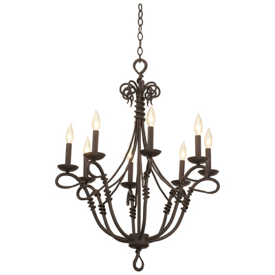 Chandelier Kalco Vine Hand Forged Wrought Iron Bark Indoor 3489BA/8045 0720062222010 Chandelier 5 to 8 Light 5-light 5 light 5 