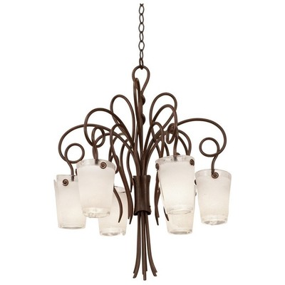 Kalco main, Tribecca Frost Side Glass, Transitional, Hand Forged Wrought Iron, Indoor, Chandelier, 0720062217269, 4289TO/FROST