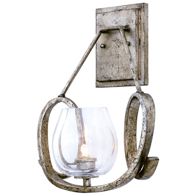 Wall Sconces Kalco Madison Hand Forged Iron | Hand Blown Platinum Indoor 502720PT 0720062279694 Wall Sconce Transitional Indoor 