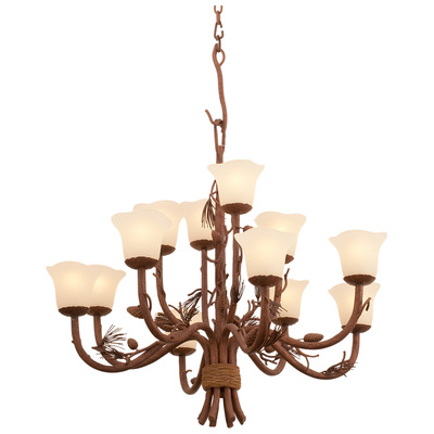 Chandelier Kalco Ponderosa Hand Forged Wrought Iron | Lea Ponderosa Small Piastra Standard Glass Indoor 5042PD/1255 0720062143940 Chandelier 5 to 8 Light 5-light 5 light 5 