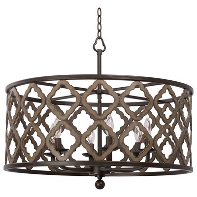 Pendant Lighting Kalco Whittaker Hand Forged Wrought Iron Brownstone Indoor 504852BS 0720062295649 Pendant 1 Light 2 Light 3 Light 4 Ligh Farmhouse Country Concrete Metal Crystal Metal Metal 