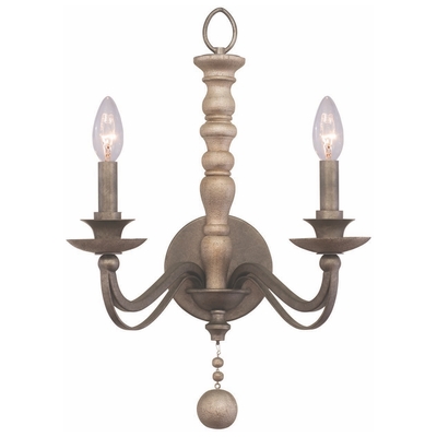 Kalco Wall Sconces, Silver, Farmhouse,SCONCE, Indoor, Farmhouse, Hand Forged Wrought Iron | Wood, Indoor, Wall Sconce, 0720062295977, 506321DS