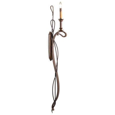 Wall Sconces Kalco Keller Hand Forged Wrought Iron Royal Mahogany Indoor 5105RM 0720062115763 Wall Sconce Modern Transitional Indoor 