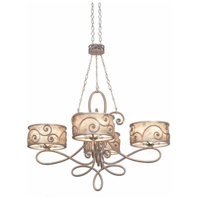 Chandelier Kalco Windsor Hand Forged Iron | Mica Aged Silver Indoor 5412SV 0720062240014 Chandelier Silver 5 to 8 Light 5-light 5 light 5 