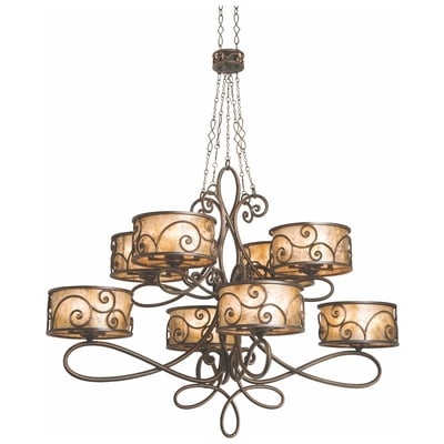 Chandelier Kalco Windsor Hand Forged Iron | Mica Antique Copper Indoor 5413AC 0720062240021 Chandelier Silver 5 to 8 Light 5-light 5 light 5 