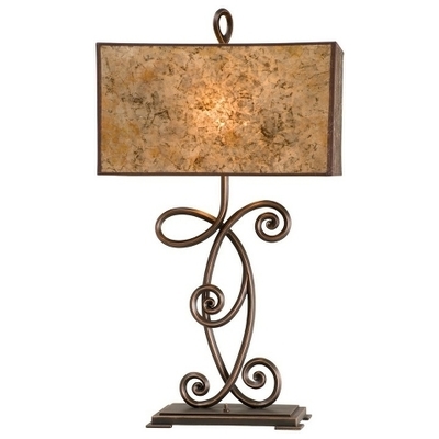 Table Lamps Kalco Windsor Hand Forged Iron | Mica Antique Copper Indoor 5418AC 0720062252482 Table Lamp Silver Contemporary Modern Modern Co Blown Glass Crystal Cement L 