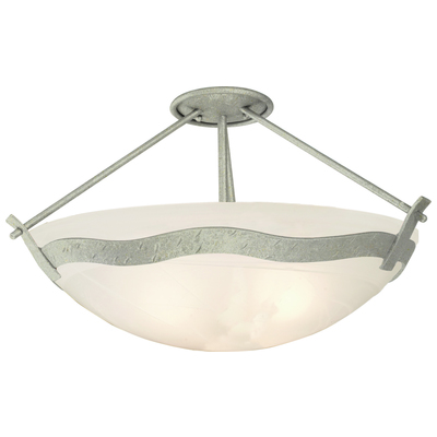 Kalco main, White Alabaster Standard Glass Bowl, Rustic Lodge, Hand Forged Iron, Indoor, Semi Flush Mount, 0720062355008, 5457PS/ALAB