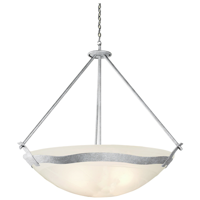 Kalco main, White Alabaster Standard Glass Bowl, Rustic Lodge, Hand Forged Iron, Indoor, Pendant, 0720062355992, 5459CI/ALAB