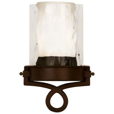 Wall Sconces Kalco Newport Hand Forged Iron | Water Glass Satin Bronze Indoor 5755SZ 0720062253267 ADA Sconce SCONCE Transitional Indoor 