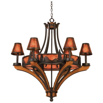 Chandelier Kalco Aspen Hand Forged Wrought Iron | Woo Natural Iron Indoor 5811NI 0720062007730 Chandelier 5 to 8 Light 5-light 5 light 5 