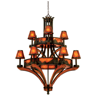 Chandelier Kalco Aspen Hand Forged Wrought Iron | Woo Natural Iron Indoor 5812NI 0720062007747 Chandelier 5 to 8 Light 5-light 5 light 5 