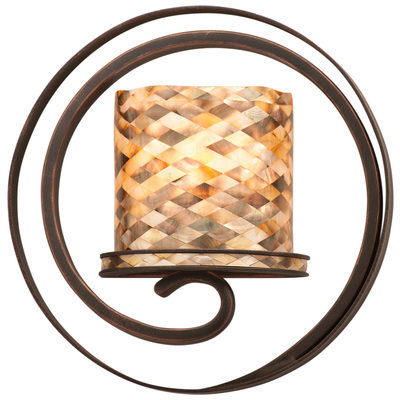 Wall Sconces Kalco Monaco Hand Forged Iron | Glass | Cry Antique Copper Monaco Black Lip ADA Shade Indoor 6010AC/SHELL 0720062118009 ADA Sconce Blackebony SCONCE Transitional Indoor Lighting 