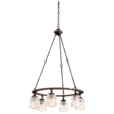 Chandelier Kalco Brierfield Hand Forged Wrought Iron | Ins Antique Copper Indoor 6310AC 0720062031346 Chandelier 5 to 8 Light 5-light 5 light 5 