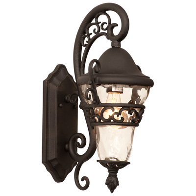 Wall Sconces Kalco Anastasia Outdoor Aluminum | Glass Textured Matte Black Outdoor 9411MB 0720062043516 Wall Sconce Blackebony Traditional Transitional Outdoor 