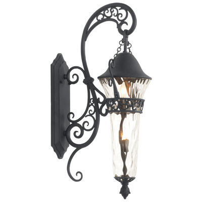 Wall Sconces Kalco Anastasia Outdoor Aluminum | Glass Textured Matte Black Outdoor 9412MB 0720062010884 Wall Sconce Blackebony Traditional Transitional Outdoor 