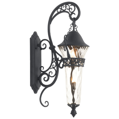 Wall Sconces Kalco Anastasia Outdoor Aluminum | Glass Textured Matte Black Outdoor 9413MB 0720062010907 Wall Sconce Blackebony Traditional Transitional Outdoor 
