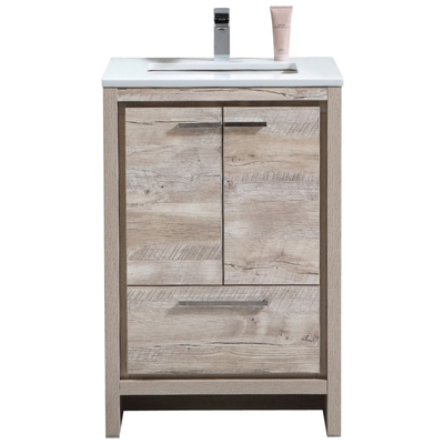 Bathroom Vanities KubeBath Dolce White AD624NW 0710918196305 Under 30 Modern White With Top and Sink 25 
