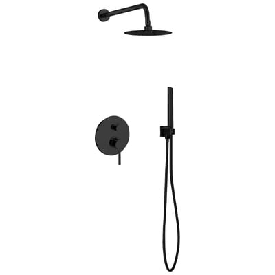 KubeBath Shower Systems, black, , Rain, Matte Black, Handheld, 0710918196992, BK-RWR8HH2V