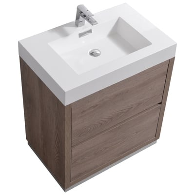 Bathroom Vanities KubeBath Bliss FMB30-BTN 0710918197326 Under 30 Modern With Top and Sink 25 