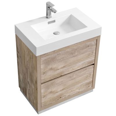 Bathroom Vanities KubeBath Bliss Nature Wood FMB30-NW 0707568645598 Under 30 Modern With Top and Sink 25 