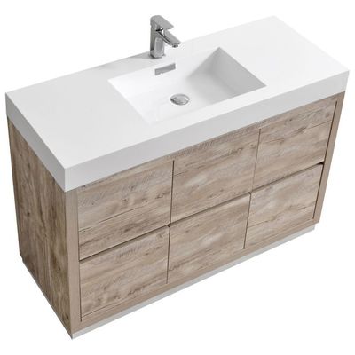 Bathroom Vanities KubeBath Bliss Nature Wood FMB48-NW 0707568645628 40-50 Modern With Top and Sink 25 