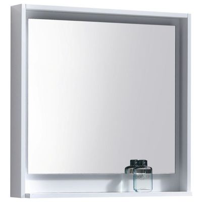 Bathroom Mirrors KubeBath Bosco Gloss White KB30GW-M 0707568646625 Whitesnow mirror 