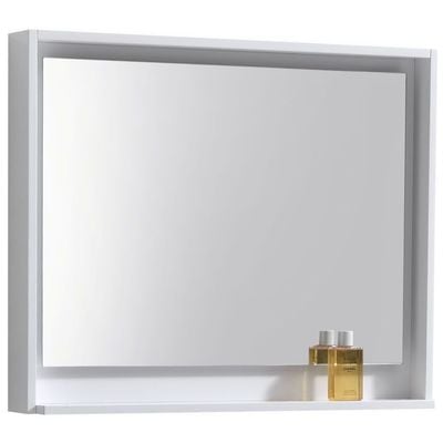 Bathroom Mirrors KubeBath Bosco Gloss White KB36GW-M 0707568646649 Whitesnow mirror 