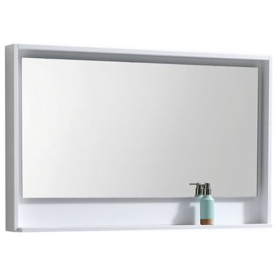 Bathroom Mirrors KubeBath Bosco Gloss White KB48GW-M 0707568646663 Whitesnow mirror 