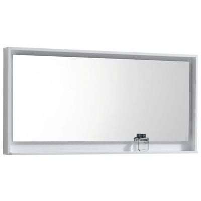 Bathroom Mirrors KubeBath Bosco Gloss White KB60GW-M 0707568646687 Whitesnow mirror 
