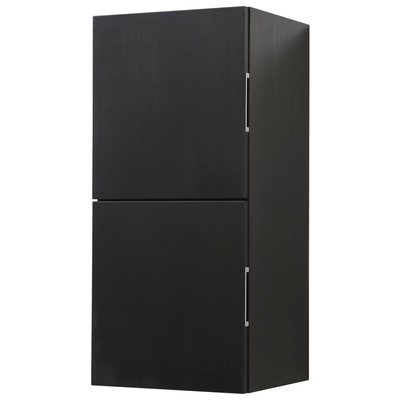 Storage Cabinets KubeBath Bliss Black Wood SLBS28-BK 0707568645475 Blackebony Bathroom Linen Black Wood Natural Ash Natural 