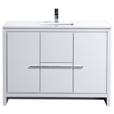 Bathroom Vanities KubeBath Dolce White AD648SGW 0707568641422 40-50 Modern White With Top and Sink 25 