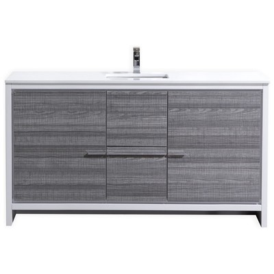 Bathroom Vanities KubeBath Dolce Gray AD660SHG 0707568643013 50-70 Modern Gray With Top and Sink 25 
