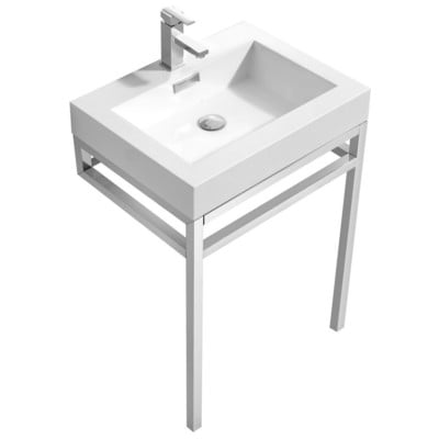 Bathroom Vanities KubeBath Haus White CH24 0707568644621 Under 30 Modern White With Top and Sink 25 