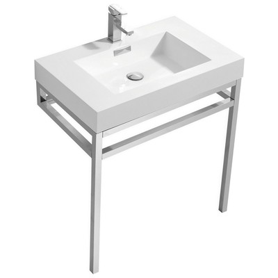 Bathroom Vanities KubeBath Haus White CH30 0707568644638 Under 30 Modern White With Top and Sink 25 
