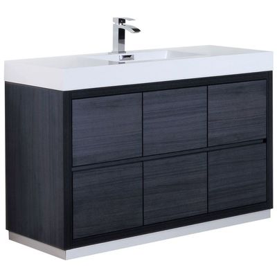 Bathroom Vanities KubeBath Bliss Gray FMB60S-GO 0707568649930 Single Sink Vanities 50-70 Modern Gray With Top and Sink 25 