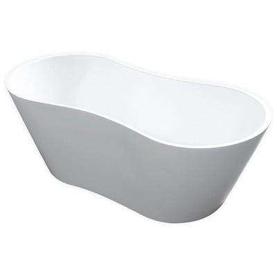 KubeBath Free Standing Bath Tubs, Whitesnow, Acrylic, Chrome, 0707568644010, KFST1967