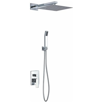 Shower Systems KubeBath Aqua Piazza WR300HH2V 0707568640821 Chrome Rain CHROME Ceiling Mount Handheld Complete Vanity Sets 