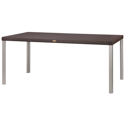 Lagoon Furniture Outdoor Tables, Brown,sable, ALUMINUM,Polypropylene / Aluminum,Polypropylene,Rattan, Brown, Polypropylene / Aluminum, Outdoor Rattan Dinning Table, 681944002291, 7021N3-D2LGS
