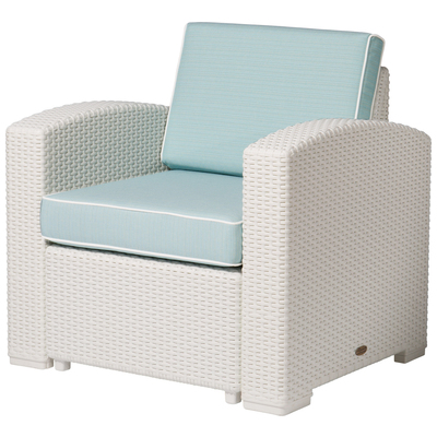 Outdoor Chairs and Stools Lagoon Furniture Magnolia Polypropylene White 7023W8-CCLG3 681944000464 Outdoor Rattan Club Chair White snow White Polypropylene Rattan Club Chair 