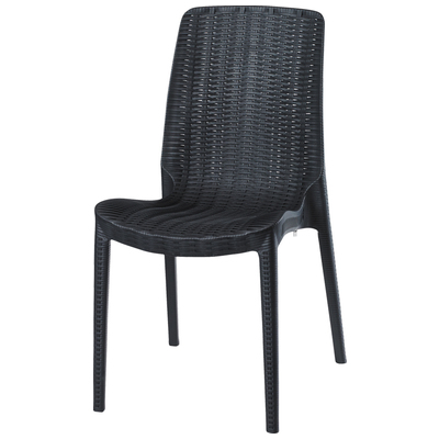 Outdoor Chairs and Stools Lagoon Furniture Rue Polypropylene Black 7025K4-SSLGS 681944000952 Outdoor Rattan Chair Black ebony Black Polypropylene Rattan 
