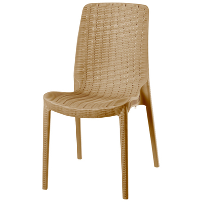Outdoor Chairs and Stools Lagoon Furniture Rue Polypropylene Tan 7025N4-SSLGS 681944002987 Outdoor Rattan Chair Tan Polypropylene Rattan 