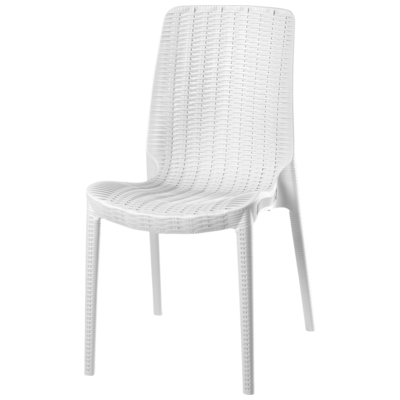 Outdoor Chairs and Stools Lagoon Furniture Rue Polypropylene White 7025W8-SSLGS 681944001355 Outdoor Rattan Chair White snow White Polypropylene Rattan 
