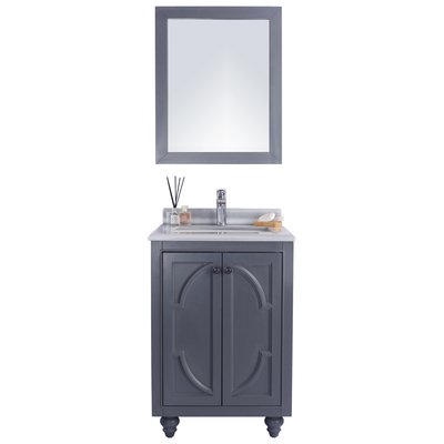 Bathroom Vanities Laviva Odyssey Solid Oak Wood/Plywood/Marble Grey 313613-24G-WS 683318987432 Vanity + Countertop Double Sink Vanities Under 30 Traditional Gray 25 