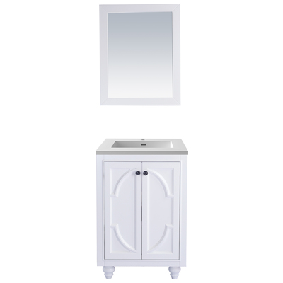 Laviva Bathroom Vanities, white, Traditional, Solid Surface, Solid Oak Wood/Plywood/Marble, Vanity + Countertop, 685757782050, 313613-24W-MW