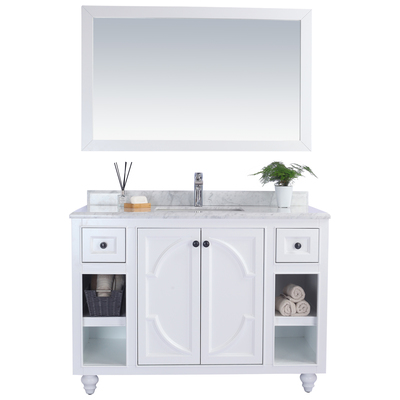 Laviva Bathroom Vanities, Double Sink Vanities, 40-50, Traditional, white, Traditional, Marble, Solid Oak Wood/Plywood/Marble, Vanity + Countertop, 706970287181, 313613-48W-WC